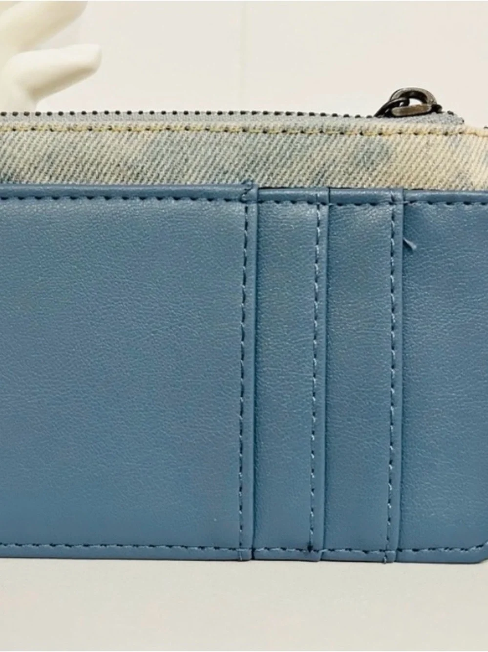 Denim Tie-Dye Mini Wallet Wristlet - Light Blue